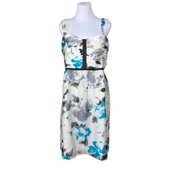 Cremieux Taylor Blue White Floral Sleeveless Dress sz 14 Retails $139 NWT - Picture 1 of 14
